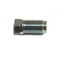 Brake Line Screw for Tube Diameter 8 mm (5/16"). 1/2 Pitch 20 Threads per Inch. Overall Length 27 mm.